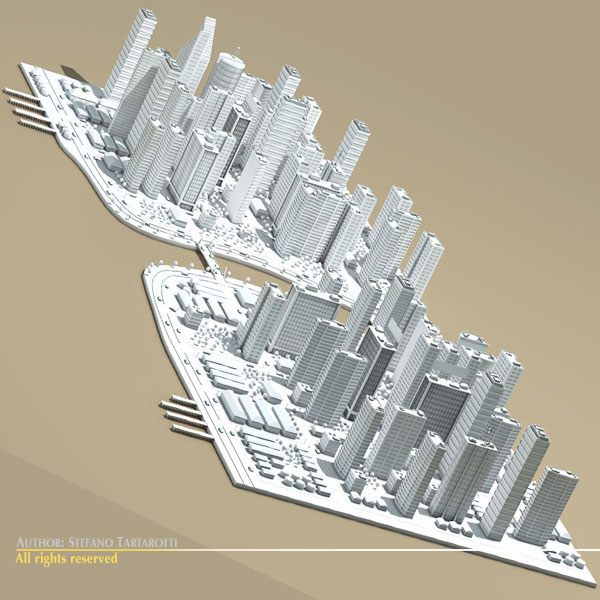 city with river 3d model 3ds max dxf fbx c4d dae ma mb obj 122320
