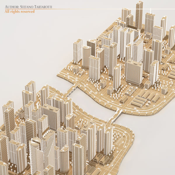 city with river 3d model 3ds max dxf fbx c4d dae ma mb obj 122326