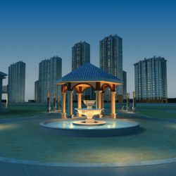 urban scene with buildings and fountain 762 3d model max 146964