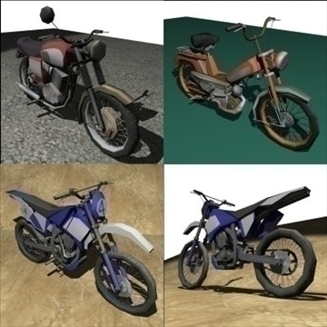 3 in 1 motorbike pack 3d model 3ds 97479