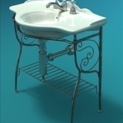 bathroom classic sink 3d model lwo 79356