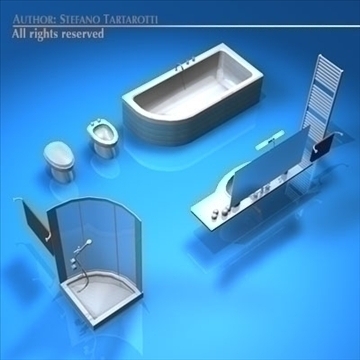 bathroom elements 3d model 3ds dxf c4d obj 93445