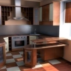 kitchen in classic style 3d model lwo 79346