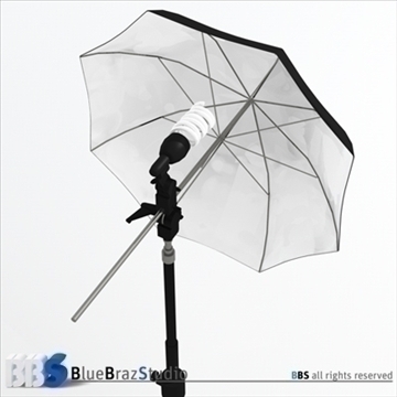 light umbrella and fluorescent light 3d model 3ds dxf c4d obj 111606