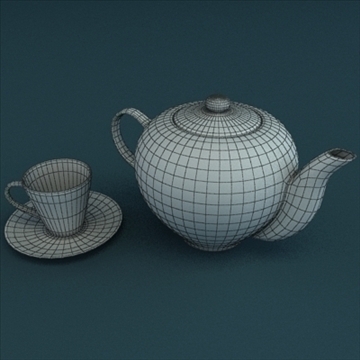 porcelain tea set 3d model 3ds max obj 98853