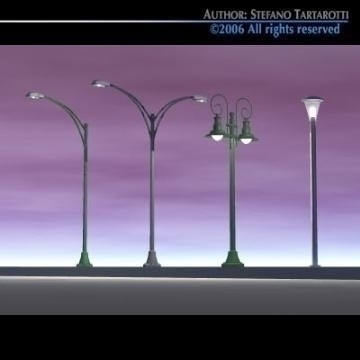 street lamps set 3d model 3ds dxf other obj 78388