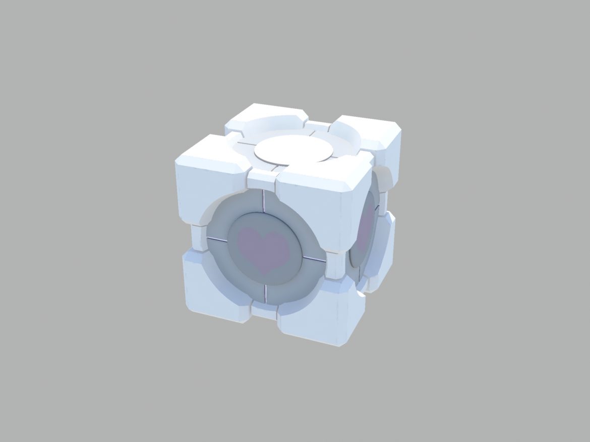 companion cube 3d model jpeg jpg obj 129400