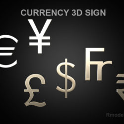 currency sign 3d model 3ds fbx c4d lwo ma mb hrc xsi obj 121028