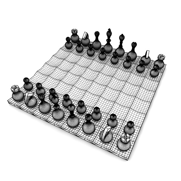 wobble chess set 3d model fbx blend obj 138381