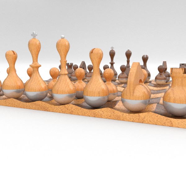 wobble chess set 3d model fbx blend obj 138382