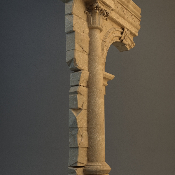 old stone column and arch 3d model max texture obj 114714