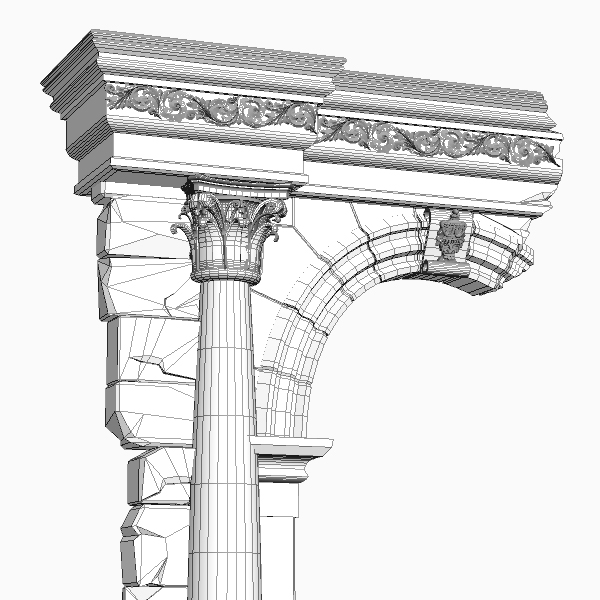 old stone column and arch 3d model max texture obj 114715