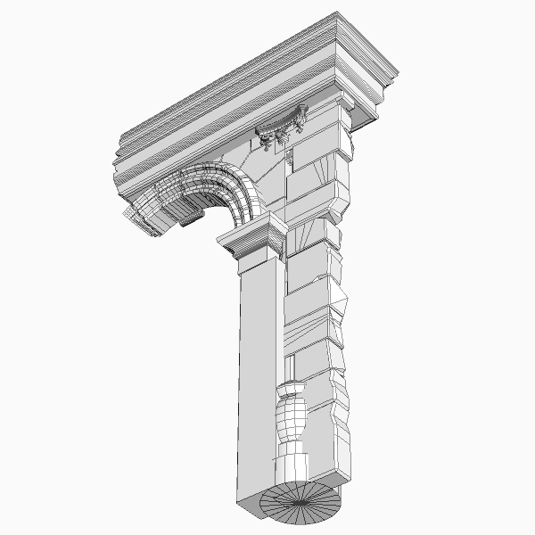 old stone column and arch 3d model max texture obj 114717