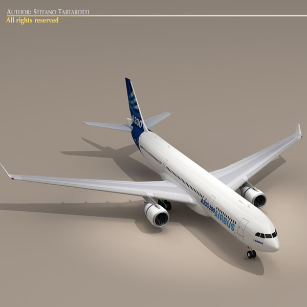 airbus a330-200 v1 3d model 3ds dxf c4d obj 116744