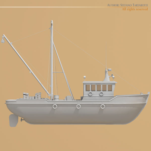 fishing boat 3d model 3ds dxf c4d obj 77745
