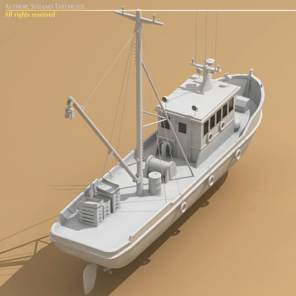 fishing boat 3d model 3ds dxf c4d obj 77746