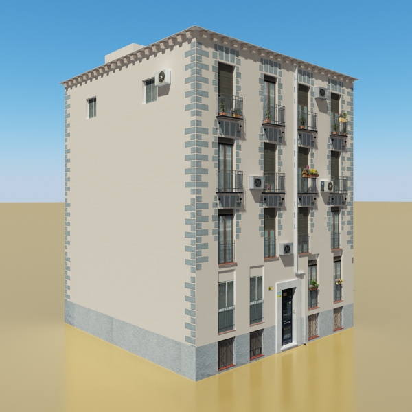 photorealistic low poly building 14 3d model 3ds max obj 149439