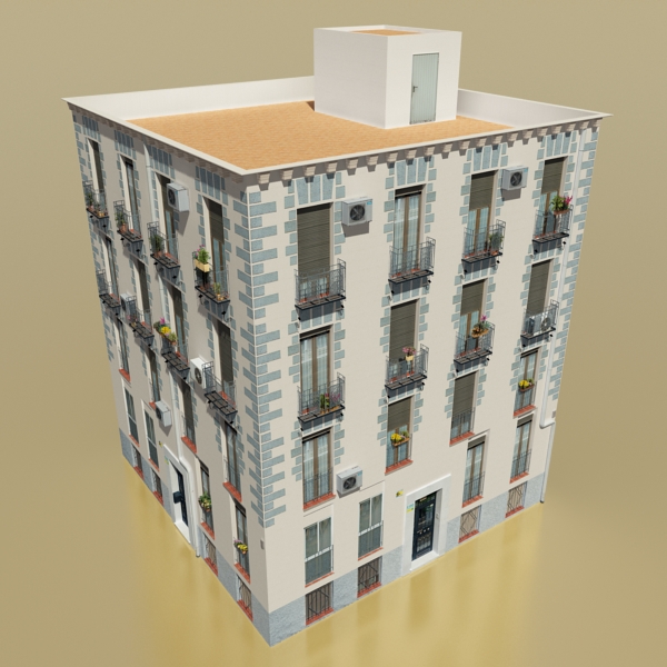 photorealistic low poly building 14 3d model 3ds max obj 149440