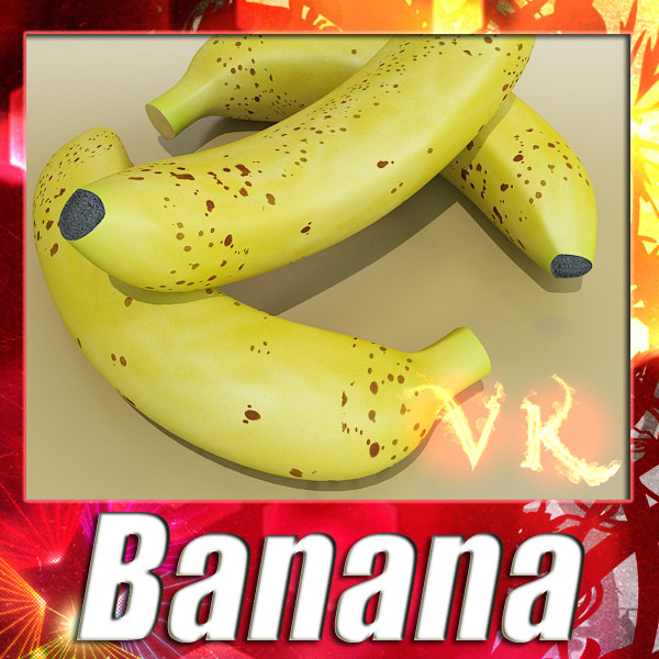 banana high detail 3d model 3ds max fbx obj 132916
