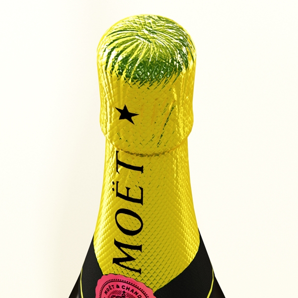 champagne set – bottle, flute and ice bucket. 3d model 3ds max fbx obj 143855