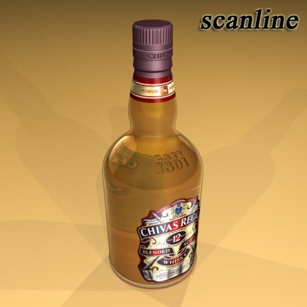 chivas regal bottle, glass and coaster collection 3d model 3ds max fbx obj 139936