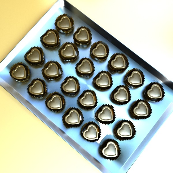 chocolate candy heart shaped 3d model 3ds max fbx obj 132303