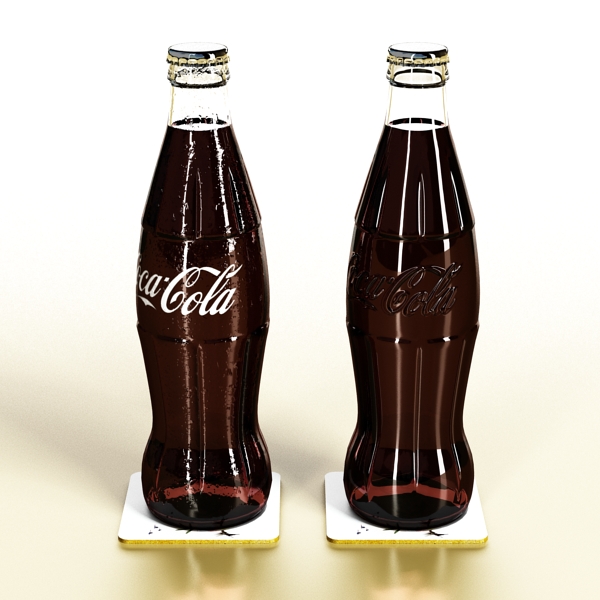 coke coca cola bottles and glass 3d model 3ds max fbx obj 147734