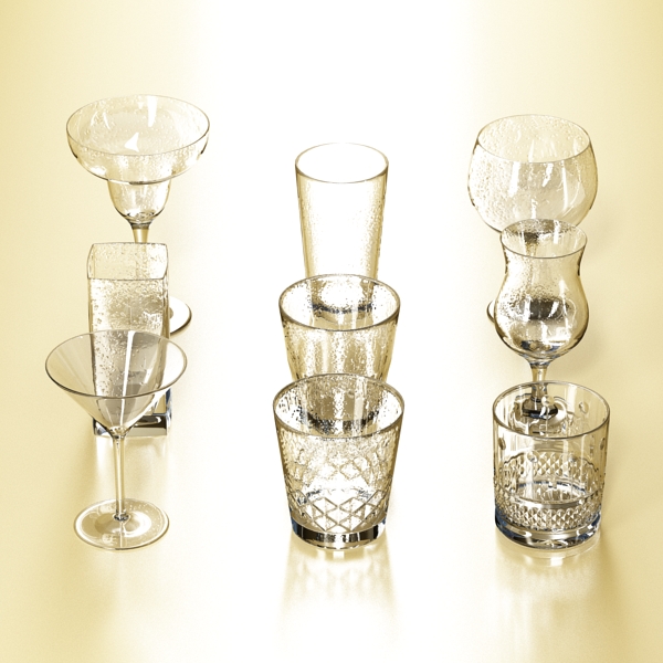 glassware collection – 9 glasses and cups 3d model 3ds max fbx obj 140463