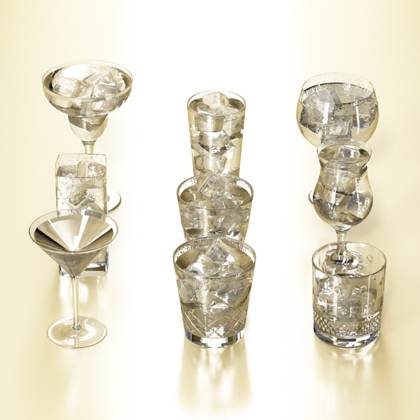 glassware collection – 9 glasses and cups 3d model 3ds max fbx obj 140465