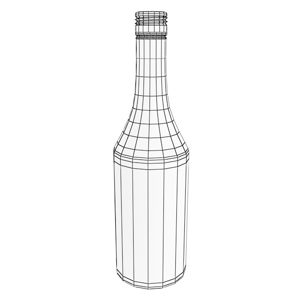 high detailed liquor bottle : malibu. 3d model 3ds max fbx obj 138825