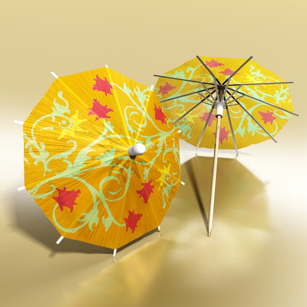 high detailed malibu cocktail with umbrella. 3d model 3ds max fbx obj 138983