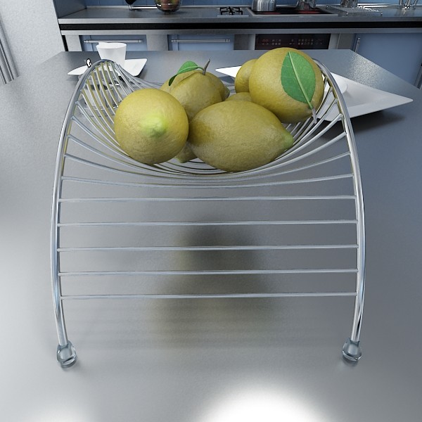 lemons in decorative metal wire container 3d model 3ds max fbx obj 132588
