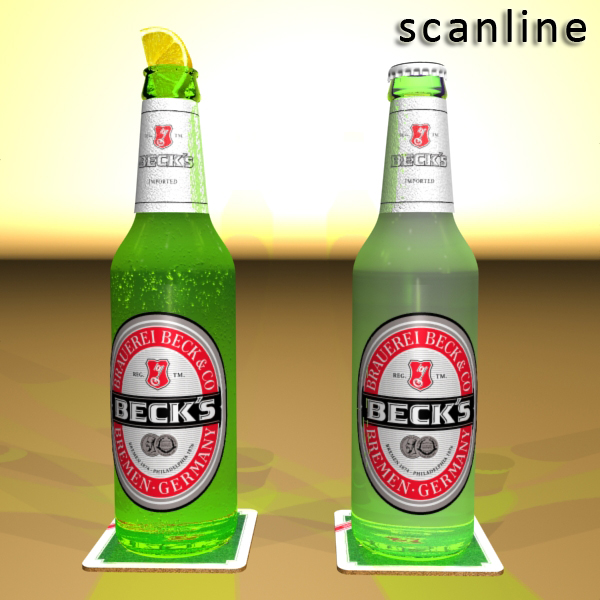 nacho bowl and becks beer bottles 3d model 3ds max fbx obj 148037