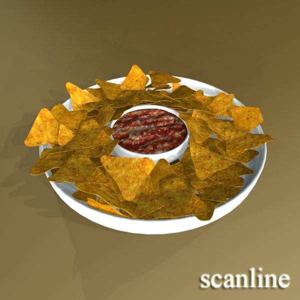 nacho bowl and becks beer bottles 3d model 3ds max fbx obj 148046