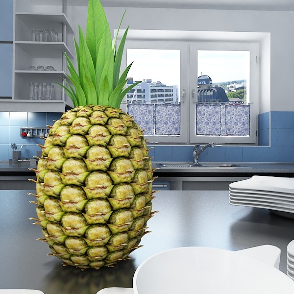 pineapples in wicker basket 10 3d model 3ds max fbx obj 133000