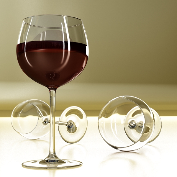 red wine bottle and cup 3d model 3ds max fbx obj 144779