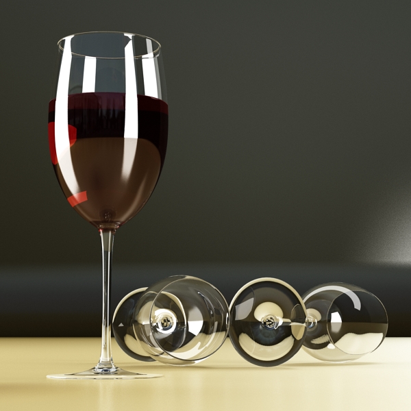 red wine bottle rijks and cup 3d model 3ds max fbx obj 145147