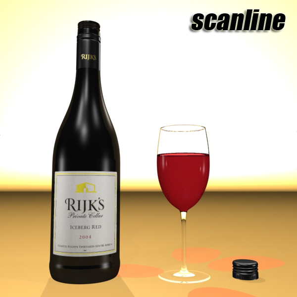 red wine bottle rijks and cup 3d model 3ds max fbx obj 145149