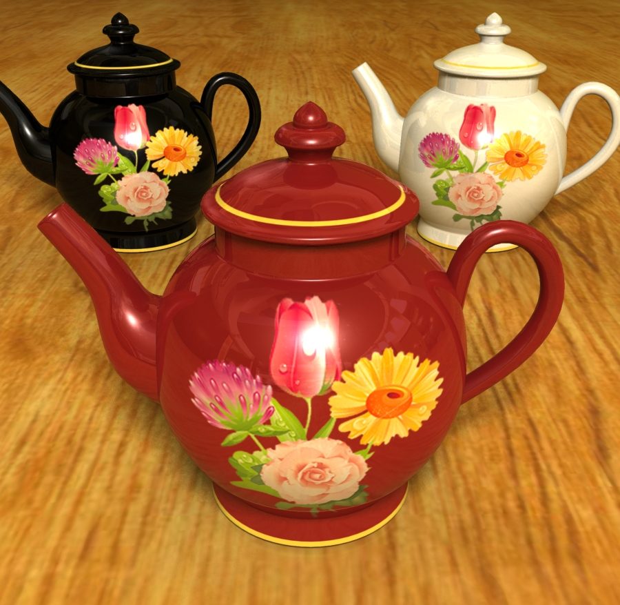 set of 3 tea pots 3d model 3ds max blend br4 obp obj 119341