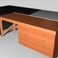 wooden desk 3d model max 96562