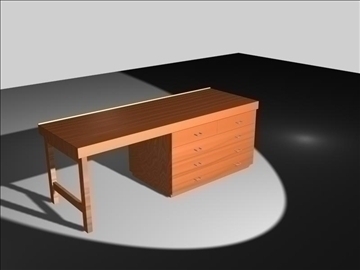 wooden desk 3d model max 96564