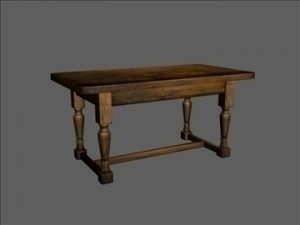 WOODEN TABLE (MEDIEVAL) 3D Model | FlatPyramid