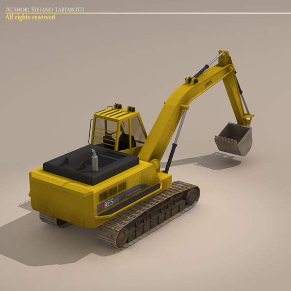 excavator v2 3d model 3ds dxf c4d obj 113446