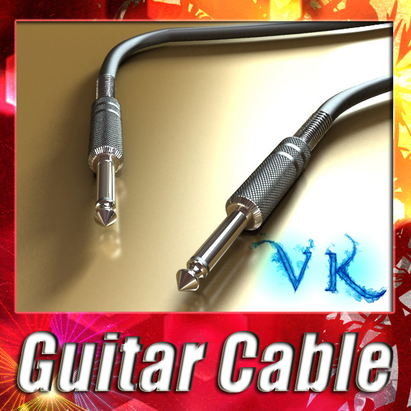 guitar cable high detail 3d model max fbx obj 131324