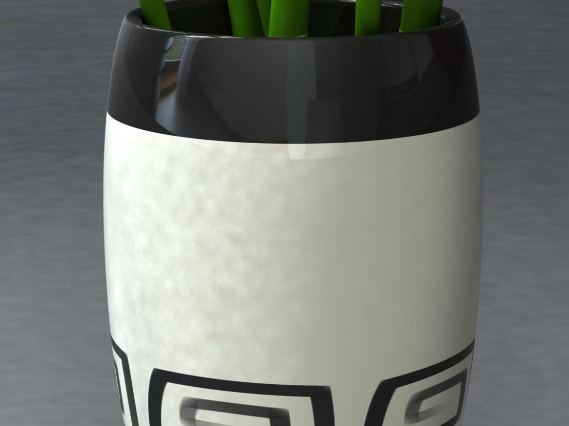 bamboo and vase low poly 3d model 3ds max fbx c4d ma mb obj 163035