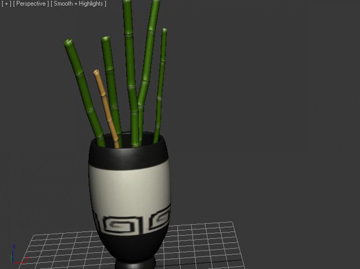 bamboo and vase low poly 3d model 3ds max fbx c4d ma mb obj 163039