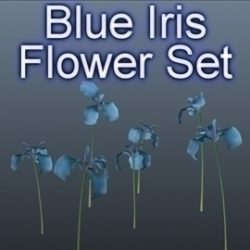blue iris set 001 3d model 3ds max obj 102815