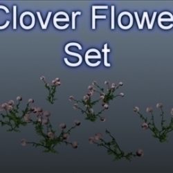 clover flower set 001 3d model 3ds max obj 102665