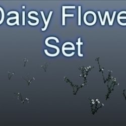 daisy flower set 001 3d model 3ds max obj 102698