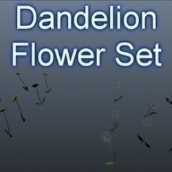 dandelion set 001 3d model 3ds max obj 102706